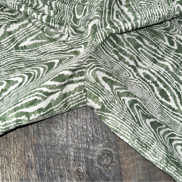 C/MEO COLLECTIVE green and white Arbor button fly wide leg pants 4 - Picture 4 of 10